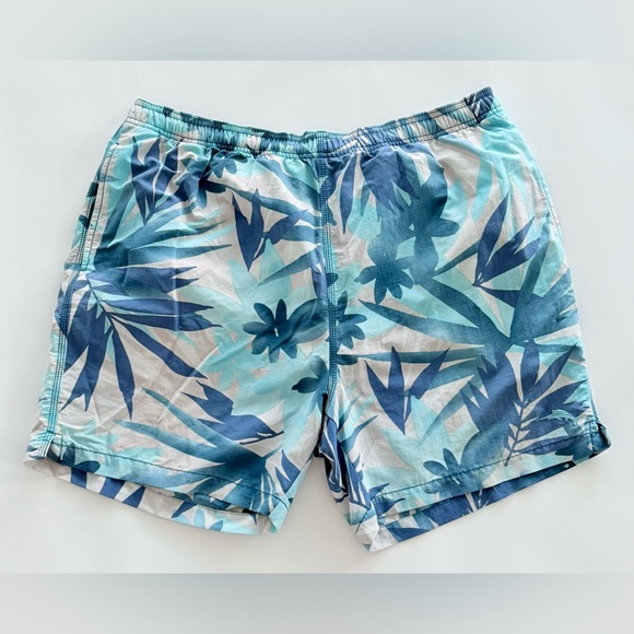 Tommy Bahama Relax Swim Trunks Aqua & Blue Floral Tropical Lined Men’s Large L - Picture 1 of 9